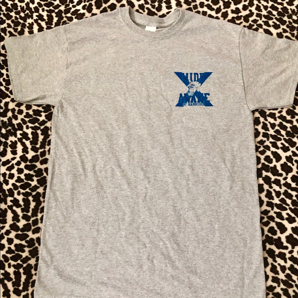 Double Side Wide Awake heather gray logo tee